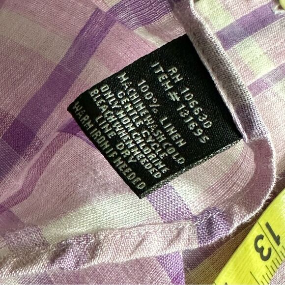 Hathaway Platinum men's lilac checked linen shirt - Picture 6 of 6